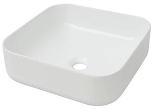 Umywalka ceramiczna kwadratowa 38 x 38 x 13,5 cm, biała