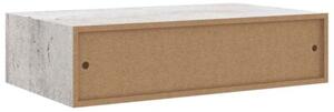 Półka ścienna z szufladą, szarość betonu, 40x23,5x10 cm, mdf