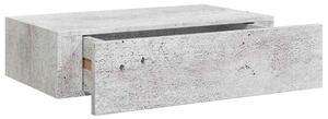 Półka ścienna z szufladą, szarość betonu, 40x23,5x10 cm, mdf