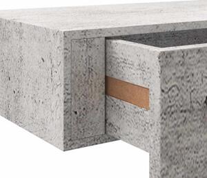 Półka ścienna z szufladą, szarość betonu, 40x23,5x10 cm, mdf