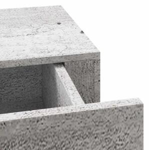 Półka ścienna z szufladą, szarość betonu, 40x23,5x10 cm, mdf