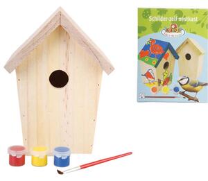 Esschert Design DIY domek dla ptaszków z farbą 14,8x11,7x20 cm KG145