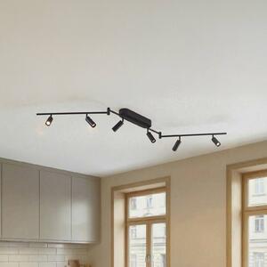 Lampa sufitowa LED Eldrin Lindby, czarny, salon / jadalnia, metal, nowoczesny