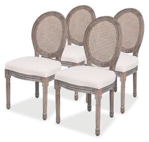 Krzesła stołowe, 4 szt., kremowe, tkanina