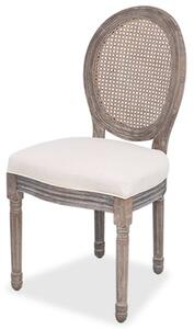 Krzesła stołowe, 4 szt., kremowe, tkanina