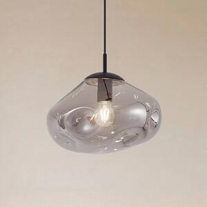 Lampa wisząca szklana Lelia Lindby, możliwość ściemniania, aluminiowy / szary / cynkowy, salon / jadalnia, szkło, design