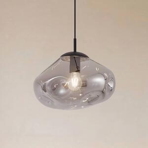 Lampa wisząca szklana Lelia Lindby, możliwość ściemniania, aluminiowy / szary / cynkowy, salon / jadalnia, szkło, design