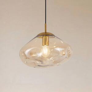 Lampa wisząca szklana Lelia Lindby, możliwość ściemniania, kremowy / amber, salon / jadalnia, szkło, design
