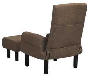 Fotel telewizyjny brązowy tapicerowany rozkładany z podnóżkiem Oland II Beliani