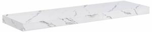 Półka ścienna w stylu nowoczesnym z materiału drewnopochodnego w kolorze białego marmuru, 90 x 23,5 x 4 cm