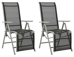 Rozkładane krzesła ogrodowe, 2 szt., textilene i aluminium