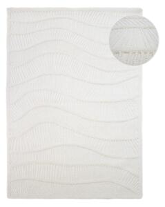 Biały dywan z mieszanki wełny tkany ręcznie 140x200 cm Sculptured Wave – Flair Rugs