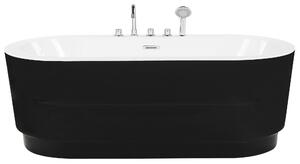 Wanna wolnostojąca minimalistyczna czarna akryl 170 x 80 cm z armaturą Empresa Beliani