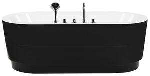 Wanna wolnostojąca minimalistyczna czarna akryl 170 x 80 cm z armaturą Empresa Beliani