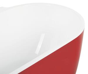 Wolnostojąca wanna owalna akrylowa 170x80 cm czerwona Rotto Beliani