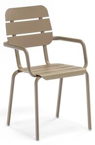 Zestaw 4 brązowych metalowych krzeseł z podłokietnikami Ezeis Alicante