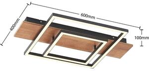 Lucande - Chariska LED Lampa Sufitowa L60 Wood/Black Lucande