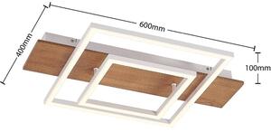 Lucande - Chariska LED Lampa Sufitowa Ø60 Wood/White Lucande