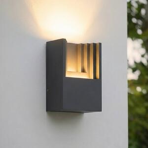 Kinkiet zewnętrzny LED Aurali Lindby, czarny, aluminium, nowoczesny