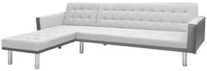Sofa narożna z tkaniny, 218x155x69 cm szaro-czarna