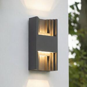 Kinkiet zewnętrzny LED Aurali Lindby, czarny, aluminium, nowoczesny