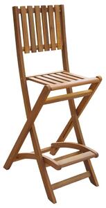 Składane krzesła barowe, 2 szt., lite drewno akacjowe