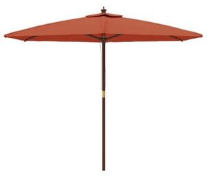 Parasol ogrodowy na drewnianym słupku, terakotowy, 299x240 cm