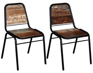 Krzesła stołowe, 2 szt., lite drewno z odzysku
