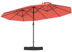 Podwójny parasol ogrodowy ze stojakiem i korbką