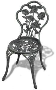 Krzesła bistro, 2 szt., odlewane aluminium, zielone