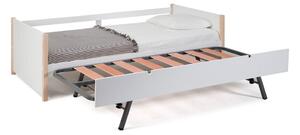 Białe łóżko z dodatkowym wysuwanym łóżkiem Marckeric Kiara, 90x190 cm