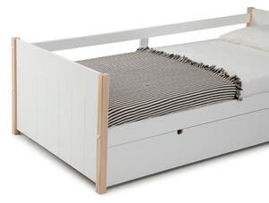 Białe łóżko z dodatkowym wysuwanym łóżkiem Marckeric Kiara, 90x190 cm