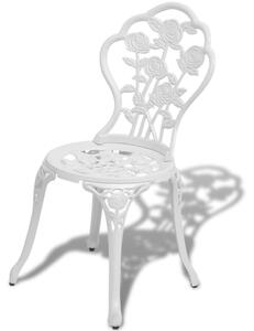 Krzesła bistro, 2 szt., odlewane aluminium, białe