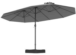 Podwójny parasol ogrodowy ze stojakiem i korbką