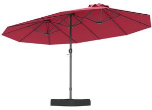 Podwójny parasol ogrodowy ze stojakiem i korbką