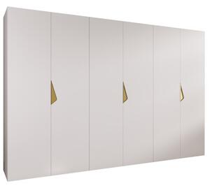 Szafa uchylna otwierana Sandi 1 300 (3x100) wys. 202 cm biaÅy + u. zÅoty