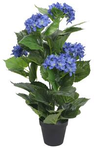 Sztuczna hortensja z doniczką, 60 cm, niebieska