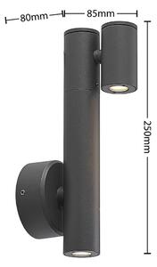 Lucande - Saige 2 LED Ścienna Lampa Ogrodowa Dark Grey