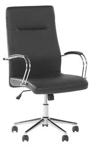 Krzesło biurowe regulowane obrotowe ekoskóra odchylane oparcie czarne Oscar Beliani