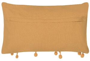 Zestaw 2 poduszek dekoracyjnych prostokątnych z frędzlami 30 x 50 cm żółty Ayroor Beliani