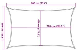 Żagiel przeciwsłoneczny, 160 g/m², antracytowy, 5x8 m, hdpe