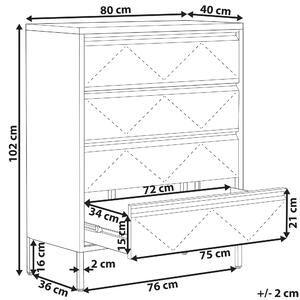 Komoda metalowa stalowa szafka z 4 szufladami industrialna biała Matana Beliani