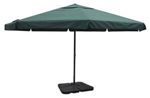 Zielony parasol ogrodowy z aluminiową ramą i przenośną podstawą
