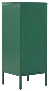 Szafka metalowa biurowa dwudrzwiowa 4 półki stalowa na dokumenty zielona Huron Beliani