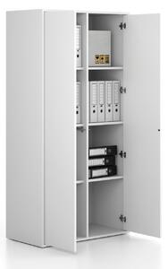 Szafka biurowa FRAME, 2x drzwi, 872 x 450 x 1735 mm, PUSH-lock, biały