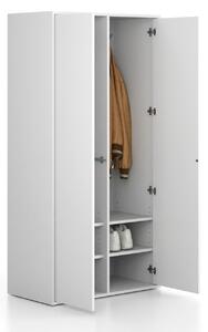 Szafka FRAME, 2 przedziały, 872 x 450 x 1735 mm, PUSH-lock, biały