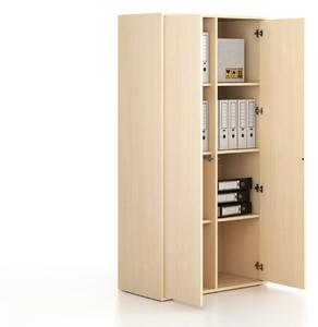 Szafka biurowa FRAME, 2x drzwi, 872 x 450 x 1735 mm, PUSH-lock, brzoza