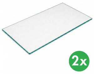 Szklana półka do witryny, 800 × 400 mm, opakowanie 2 szt