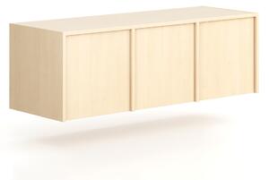 Nadstawka do szaf FRAME, 3x drzwi, 1299 x 450 x 427 mm, PUSH-lock, brzoza