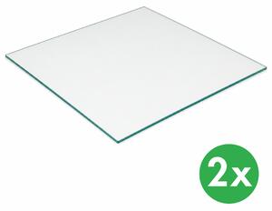 Szklana półka do witryny, 400 × 400 mm, opakowanie 2 szt